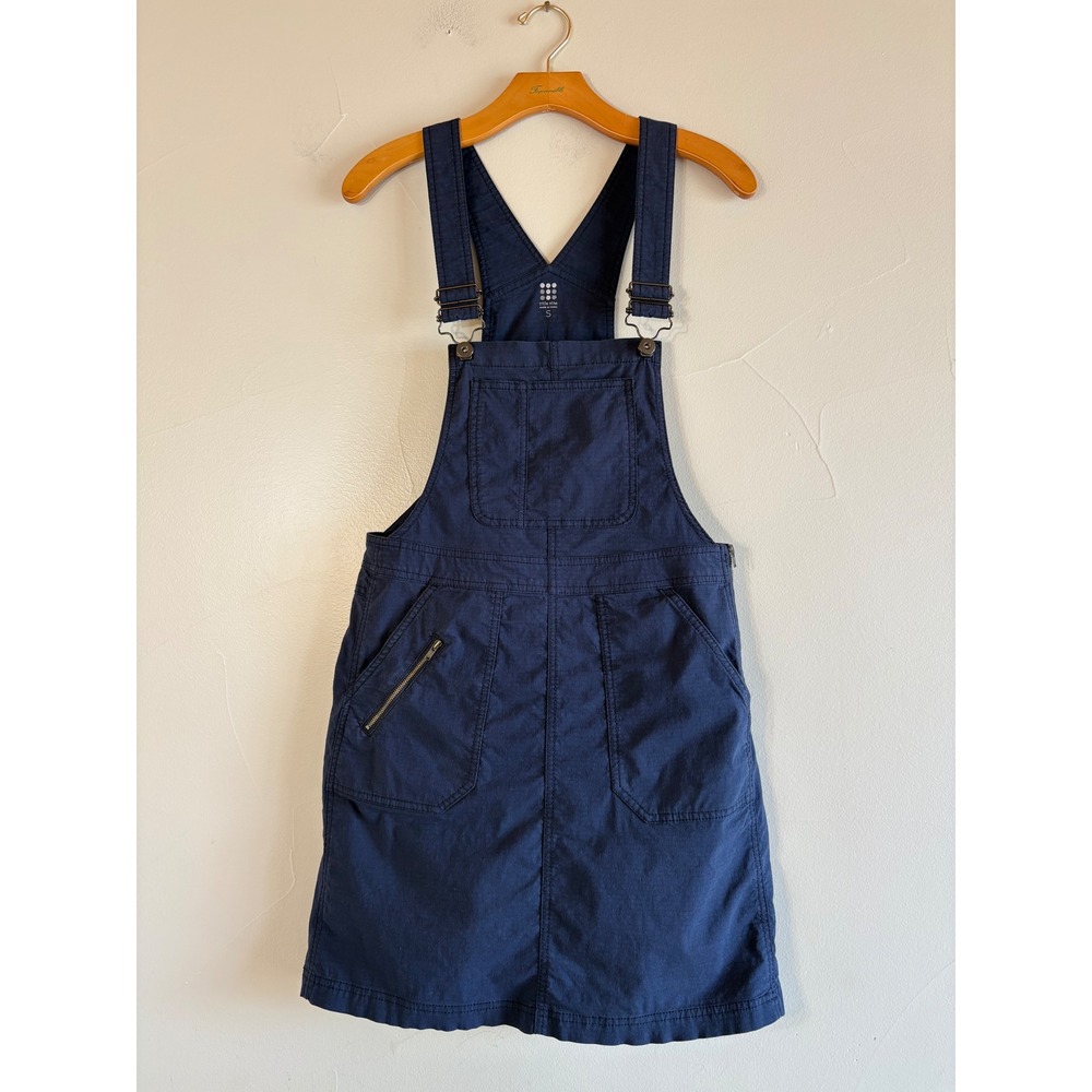 Title Nine Navy Blue Overall Pinafore Dress Jumper Utility Skirt Size Small